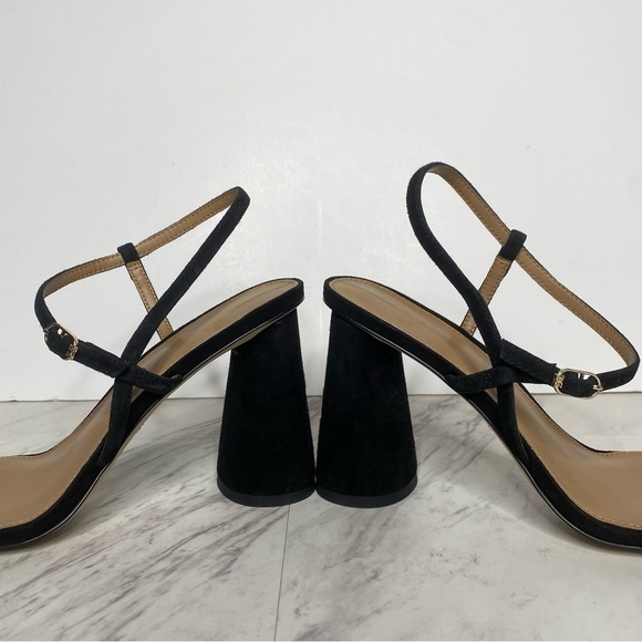 Sam Edelman Kit Black Suede Heeled Sandal 7 1/2 - Picture 8 of 13